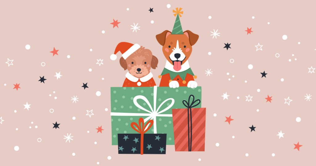 Christmas dogs illustration